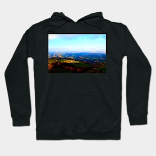 Breathtaking view from above at Marchegian hills Hoodie